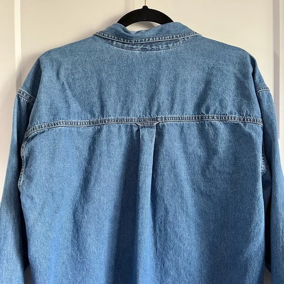 Vintage Christmas Embroidered Denim Button Down Shirt/Blouse L/XL - Picture 10 of 10